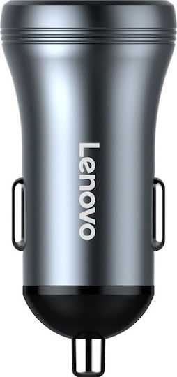 Lenovo Автомобилен Заряден Устройство с Портове 1xUSB-A 1xType-C Черен Цвят