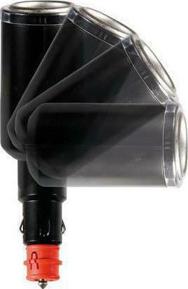 Lampa Φορτιστής Αυτοκινήτου 10A με Θύρες: 1xUSB 3xΑναπτήρα μαζί με Καλώδιο Ενσωματωμένο