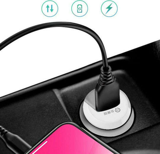 Dudao R4 Încărcător Auto 15W 4A Încărcare Rapidă cu un Port: 1xUSB Alb Culoare