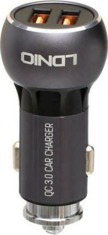 Ldnio C503Q Car Charger 36W 3A Fast Charging with Ports 2xUSB-A along with Micro-USB Cable Grey Color
