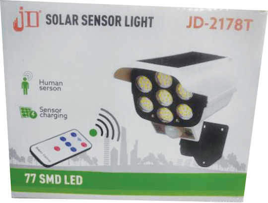 Factory JD-2178T Solar Dummy Surveillance Bullet Camera with LED Lighting White