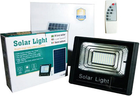 Factory Στεγανός Ηλιακός Προβολέας LED 60W Ψυχρό Λευκό 6000K με Τηλεχειριστήριο IP67