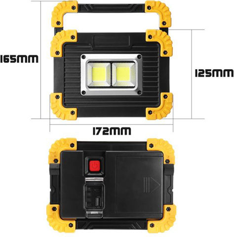 Carpower Battery Jobsite Light LED IP65 with Brightness up to 1800lm Work/Rechargeable