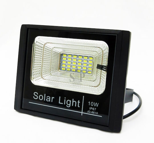 Factory Στεγανός Ηλιακός Προβολέας LED 10W Ψυχρό Λευκό με Τηλεχειριστήριο IP67