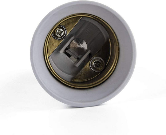 GloboStar Socket Adapter from B22 to E27 in White color Set 1pcs 02227