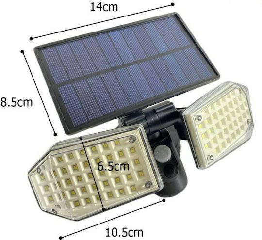 Factory Στεγανός Ηλιακός Προβολέας LED 2.5W Ψυχρό Λευκό 6000K με Αισθητήρα Κίνησης IP65