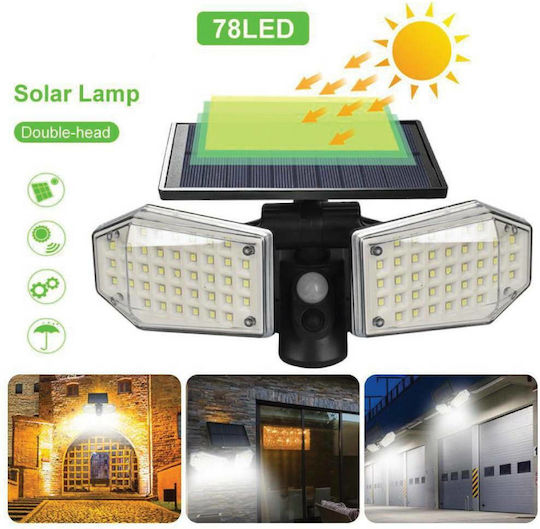 Factory Στεγανός Ηλιακός Προβολέας LED 2.5W Ψυχρό Λευκό 6000K με Αισθητήρα Κίνησης IP65
