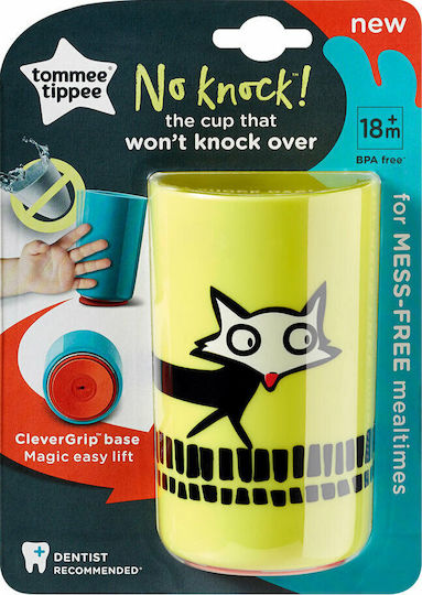 Tommee Tippee Παιδικό Ποτηράκι "No Knock" από Πλαστικό Κίτρινο 290ml για 18m+