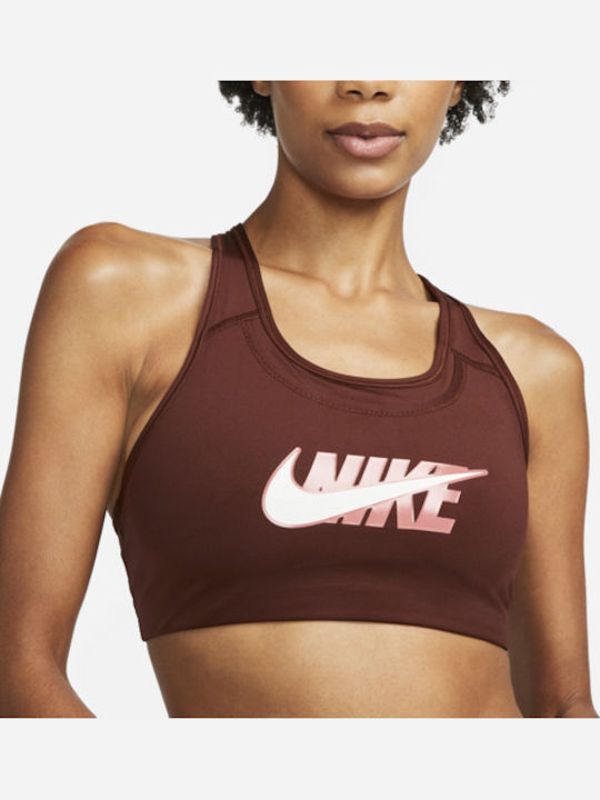 Swoosh Icon Clash Γυναικείο Αθλητικό Μπουστάκι Καφέ