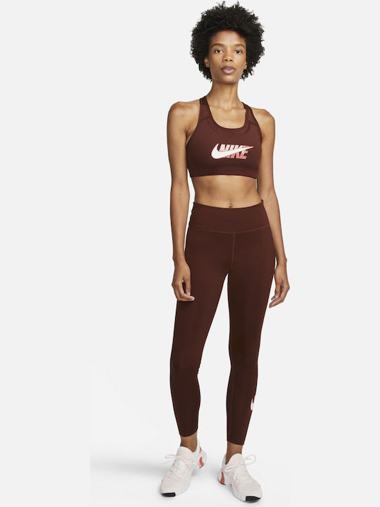 Swoosh Icon Clash Γυναικείο Αθλητικό Μπουστάκι Καφέ