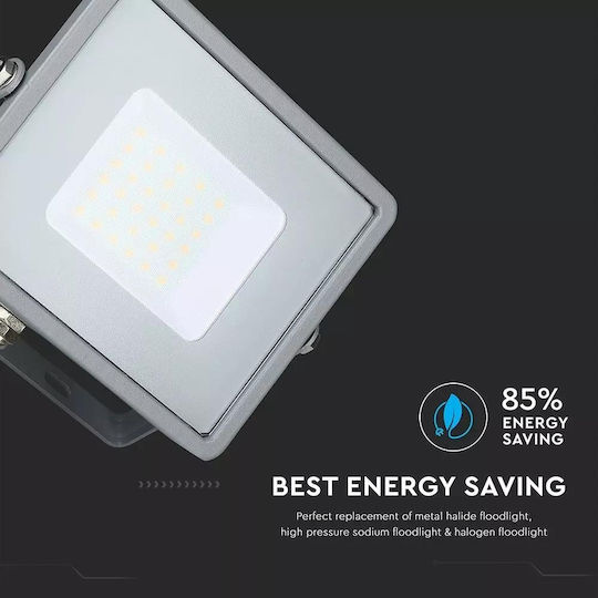 V-TAC Στεγανός Προβολέας LED 30W Ψυχρό Λευκό 6400K IP65