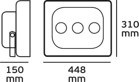 VK Lighting Στεγανός Προβολέας LED 150W Θερμό Λευκό 3000K IP66