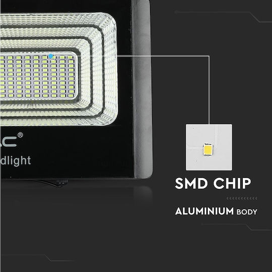 V-TAC Στεγανός Ηλιακός Προβολέας LED 20W Ψυχρό Λευκό 6400K με Τηλεχειριστήριο IP65