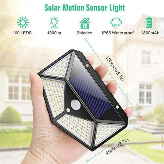 Wall Mounted Solar Light 7W 900lm with Motion Sensor and Photocell IP64