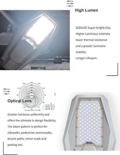 Factory Street Solar Light 300W 2600lm Cold White 6500K with Photocell IP67