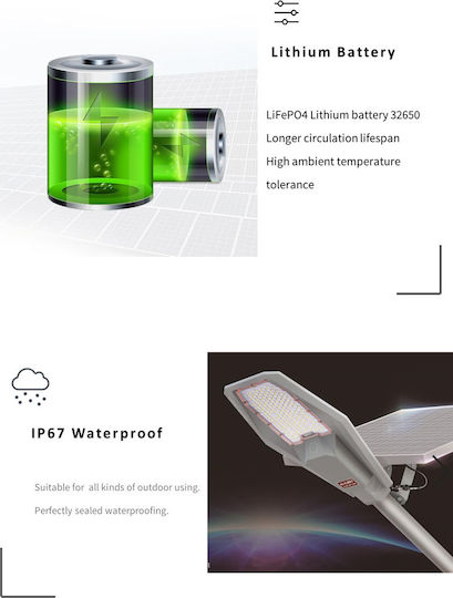 Factory Street Solar Light 300W 2600lm Cold White 6500K with Photocell IP67