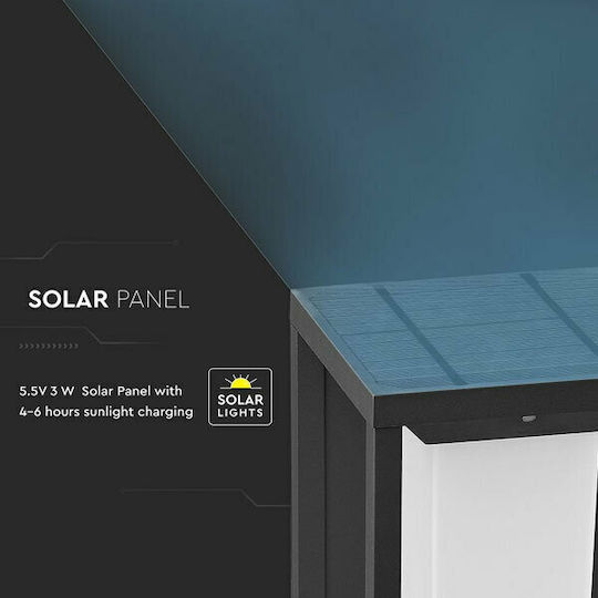 V-TAC Wall Mounted Solar Light Traffic light 2W 220lm Warm White 3000K with Motion Sensor and Photocell IP65 14cmx14cmx29cmcm