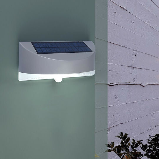 Lutec Bread Wall Mounted Solar Light 1.2W 100lm Natural White 4000K with Motion Sensor and Photocell IP44 11.4cmx12.4cmx22cmcm