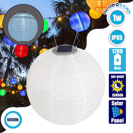 GloboStar Hanging Solar Light Traffic light 1W 100lm Cold White 6000K with Photocell IP65