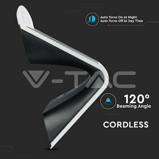 V-TAC Επιτοίχιο Ηλιακό Φωτιστικό 6.8W 800lm Φυσικό Λευκό 4000K με Αισθητήρα Κίνησης και Φωτοκύτταρο IP65 27x22.1x10.92εκ.
