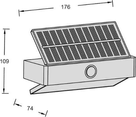 Lutec Wall Mounted Solar Light 2.3W 180lm Cold White 5000K with Motion Sensor IP44 10.9cmx109cmx17.6cmcm