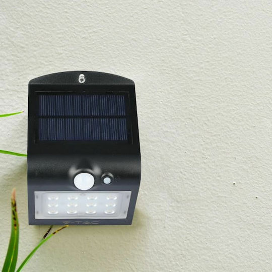 V-TAC Wandmontiert Solarleuchte 1.5W 220lm Natürliches Weiß 4000K mit Bewegungssensor und Fotokontakt IP65