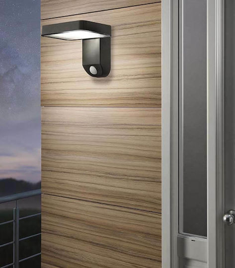 Eglo Pastion Wall Mounted Solar Light 4.5W 200lm Warm White 3000K with Motion Sensor IP44 18cmx12cmcm
