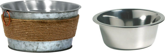 Croci Steel Edelstahl Schalen Futter & Wasser für Hund 800ml 16.6cm in Braun Farbe