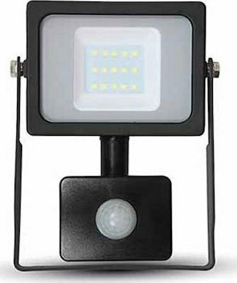 V-TAC VT-10-S Wasserdicht LED Flutlicht 10W Natürliches Weiß 4000K mit Bewegungssensor IP65