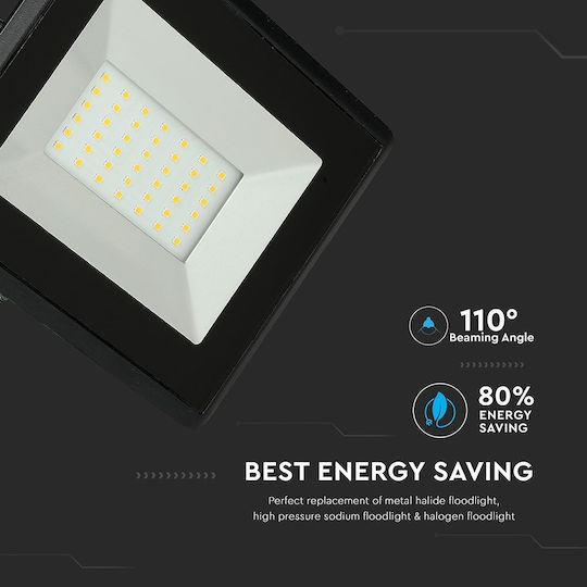 V-TAC VT-4051 Στεγανός Προβολέας LED 50W Θερμό Λευκό 3000K IP65