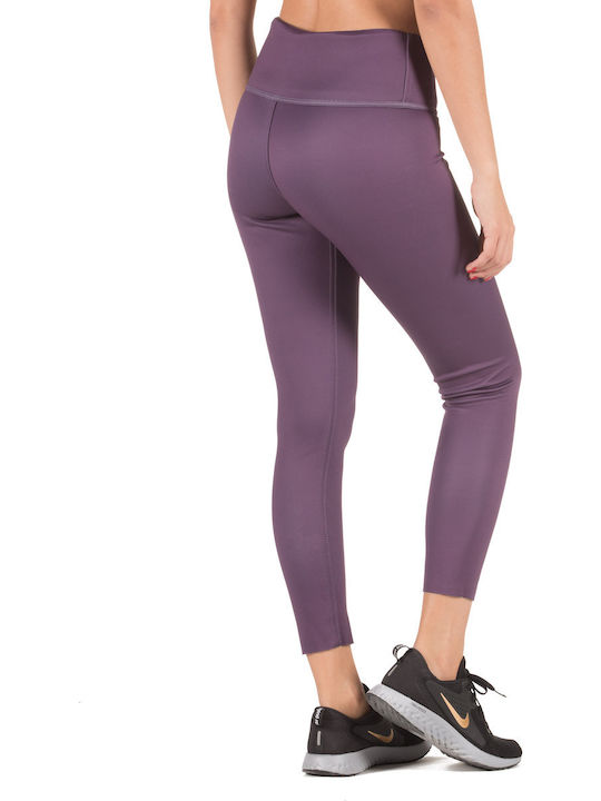 Hydro Switch 17-28084-29 Women's Cropped Training Legging High Waisted Grey Silver/Purple