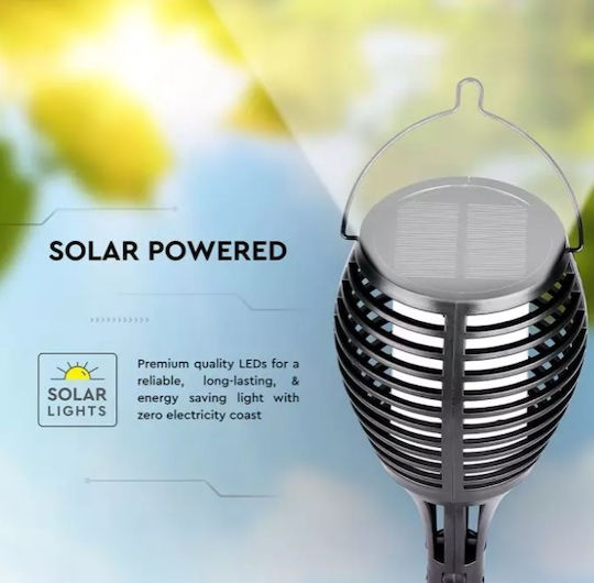 V-TAC Spiked Solar Light Torch 1W 5lm Warm White 3000K with Photocell IP44 10cmx10cmx65cmcm