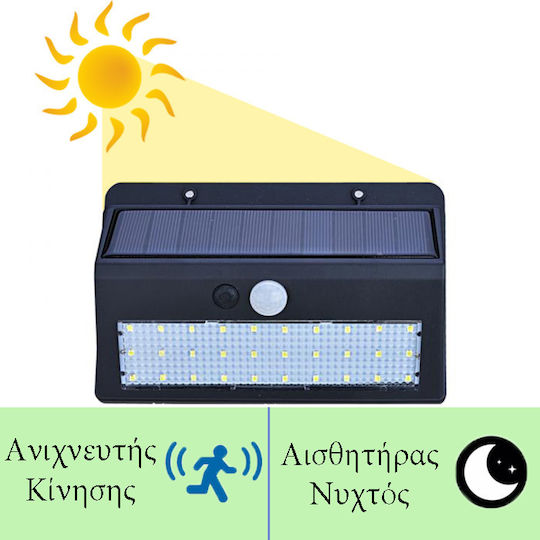 Factory Wall Mounted Solar Light 2.5W 280lm Warm to Cool White with Motion Sensor and Photocell IP65 17cmx11.5cmx4.5cmcm