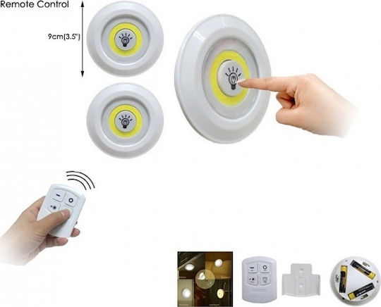 LED Light Spot for Cabinets with Battery Powered and Remote Control 3pcs