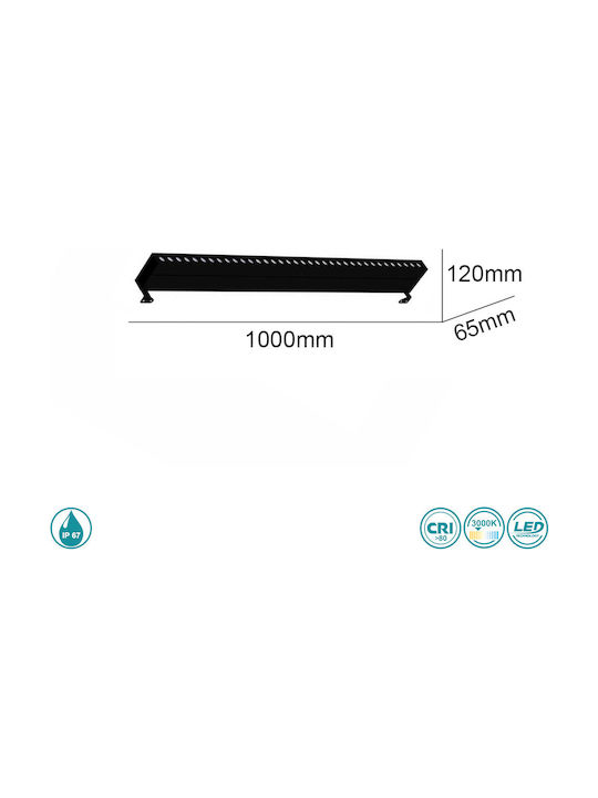 SoleLuce Außenstehlampe Wall Washer 300W IP67 Schwarz