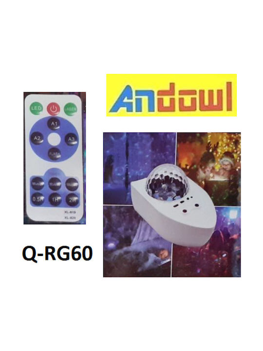 Andowl Projector Διακοσμητικό Φωτιστικό Star Projector LED RGB Party Light 10x17εκ.
