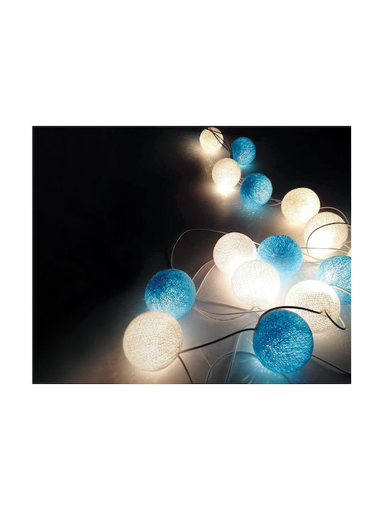Panafan Outdoor Light String 2.85m 20 Led Cotton Balls with Timer