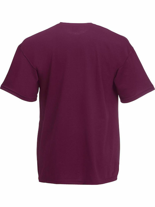 Fruit of the Loom Super Premium T Ανδρικό Διαφημιστικό T-shirt Κοντομάνικο Burgundy