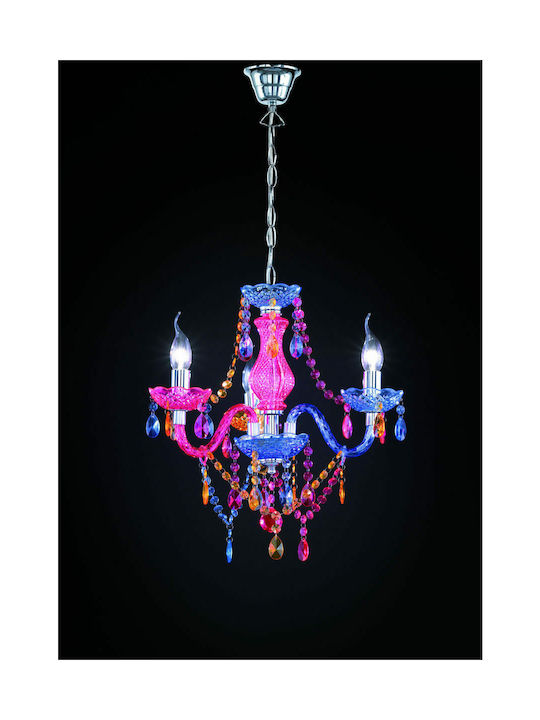 Trio Lighting Luster Πολυέλαιος 3xE14 με Κεράκια Πολύχρωμος R11073017