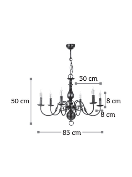 Inlight Oxidant Candelabru 8xE14 cu Lumânări Bronz 5309-8