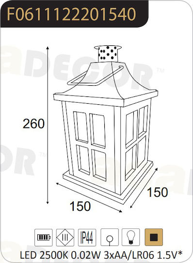 Aca Laterne 15x15x26cm Aca Laterne 15x15x26cm