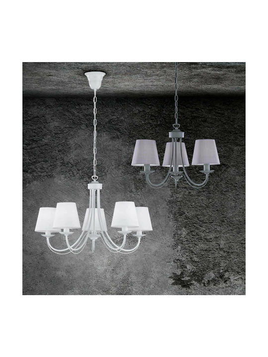 Trio Lighting Cortez Candelabru 5xE14 Ø66cm Alb 110600531