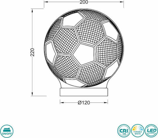 Trio Lighting Dekoratives Tischlicht Ball LED 3D-Illusion 20x12x22cm