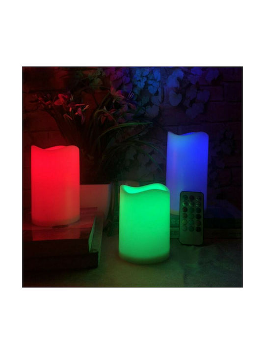GloboStar Dekorative Lampe Wachs-Politur Weiß 3Stück