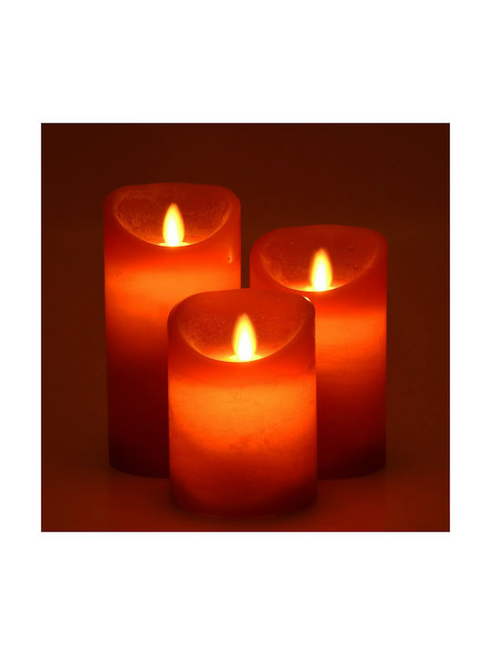 GloboStar Decorative Lighting LED Warm White 3000K Wax Polish 3pcs 7.5x7.5cm