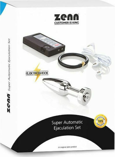 Zenn Super Automatic Ejaculation Set Butt Plug Bolt για Ηλεκτροδιέγερση Silver 4τμχ