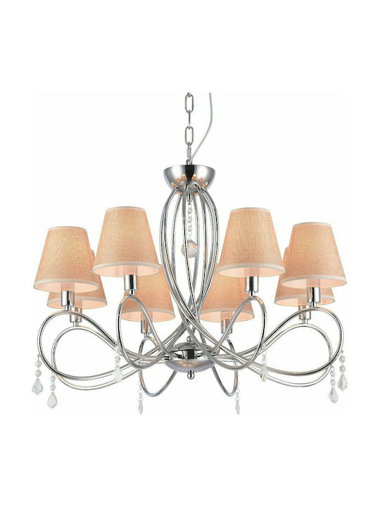 Home Lighting Kronleuchter Ø70cm mit Silbernen Lampenschirmen