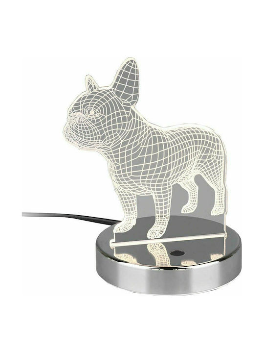 Trio Lighting Dog Table Decorative Lamp with RGB Lighting LED Silver