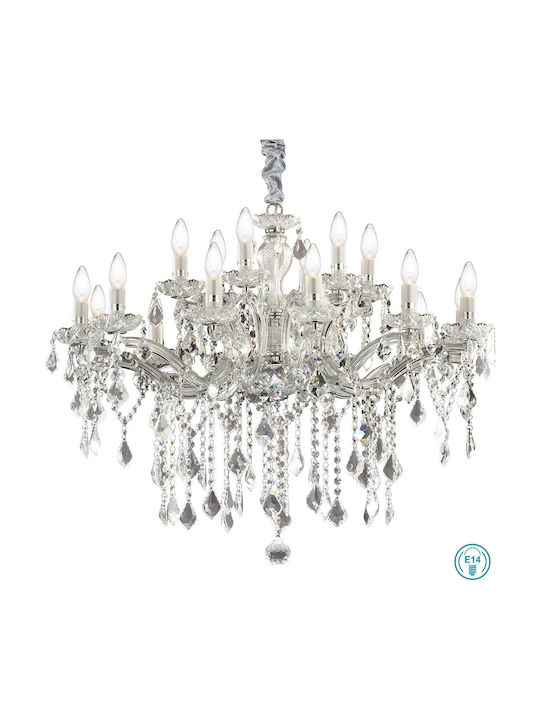 Ideal Lux Kronleuchter Ø86cm mit Kerzen Transparent