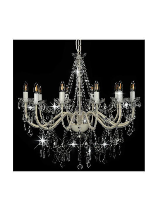 vidaXL Candelabru cu Lumânări Alb 281608